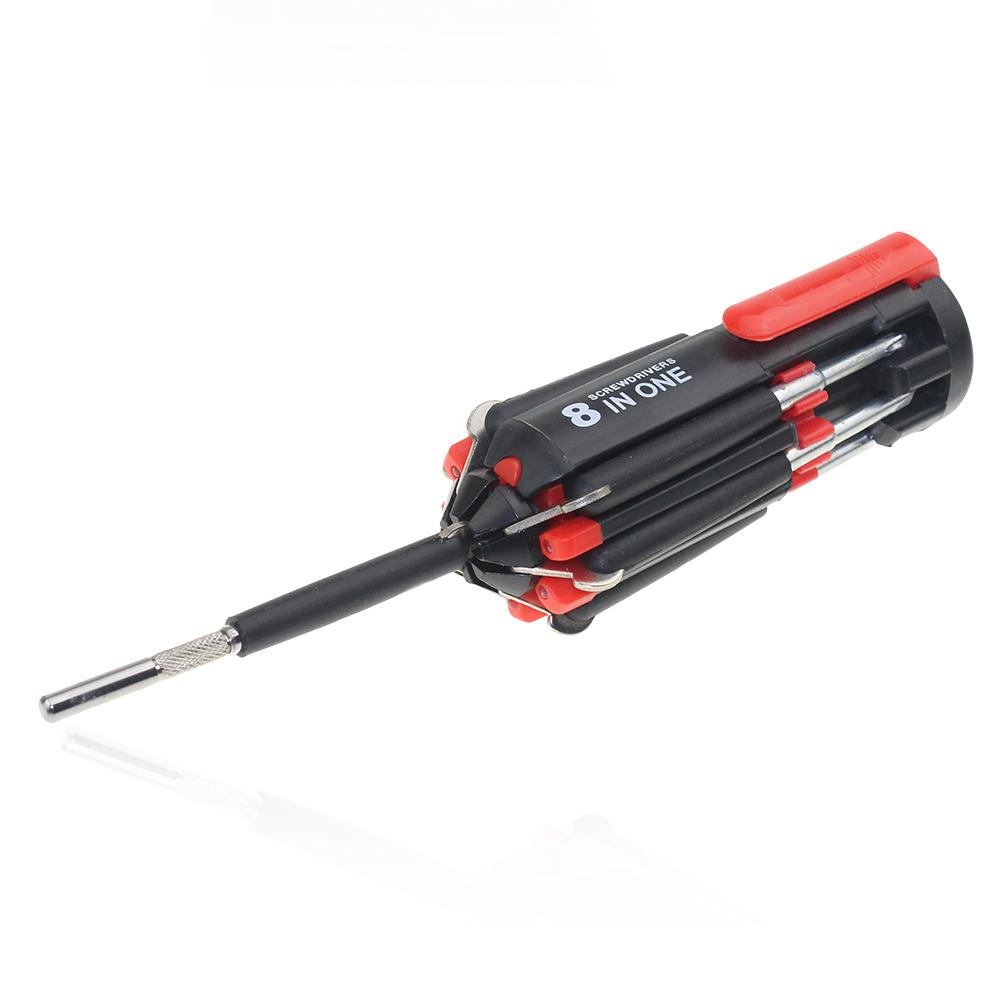 Cacciavite 8 in 1 a taglio e Phillips di precisione con luce LED, cacciavite pieghevole, multiutensile, strumento per riparazioni domestiche