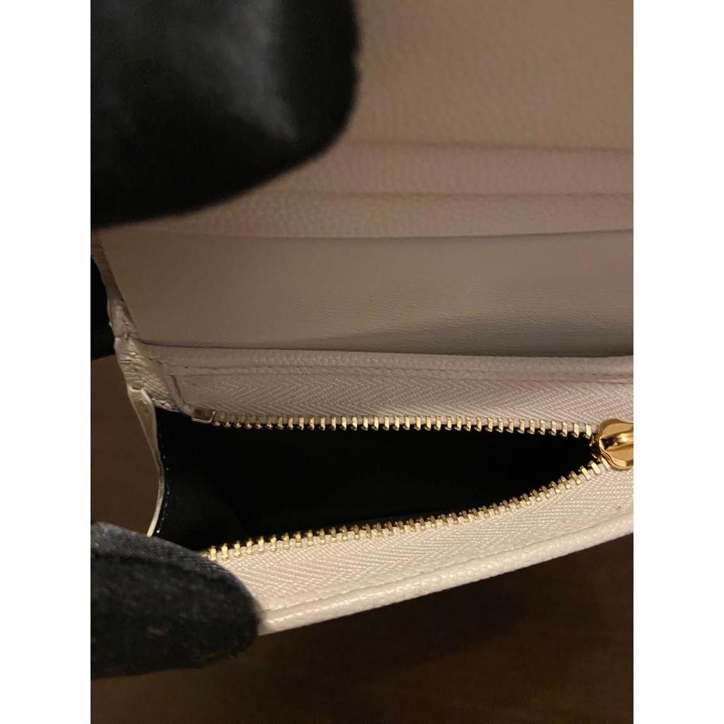 Used SAINT LAURENT bifold wallet beige