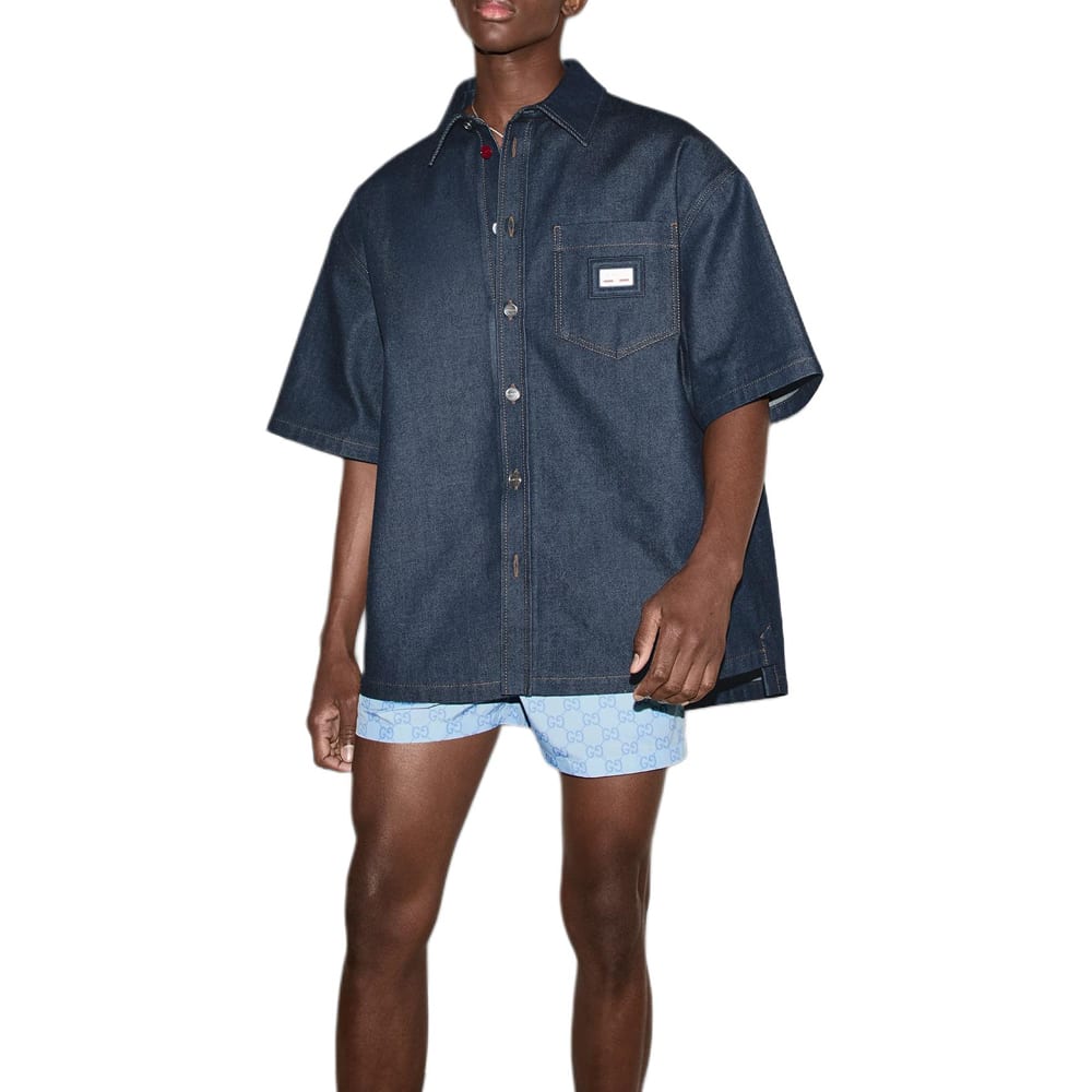 GUCCI SS25 Shirt Men's Dark Blue 819406-XDC9L-4759