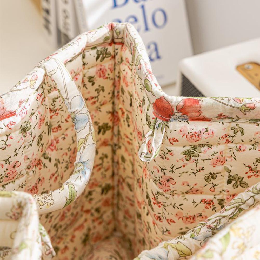 Padded Laundry Baskets Large Capacity Pastoral Style Baskets Quilted Laundry Hampers for Small Apartment Dormitory Closet
