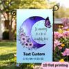 Personalized Memorial Garden Ag Purple Moon Buttery Memorial, Double Sided Outdoor Yard Decor