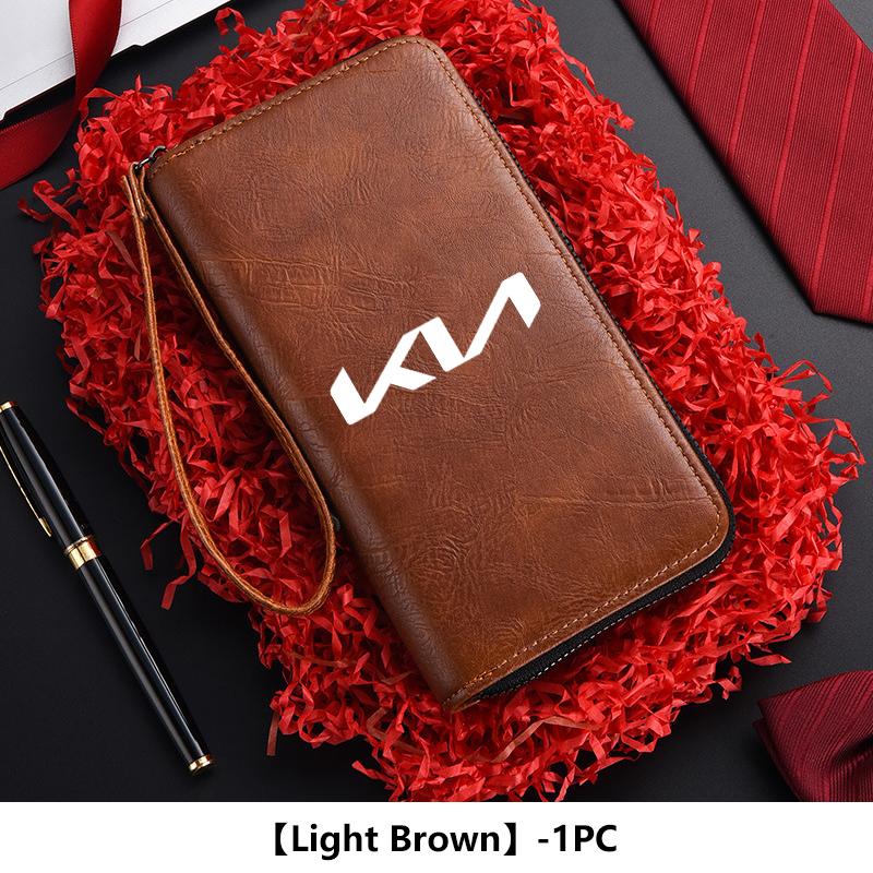 SUMB3 Car Driver License Purse Credit Card ID Holder Zipper Wallet Sticker For KIA K5 K2 Optima Spectra Niro Cadenza Sephia Carens