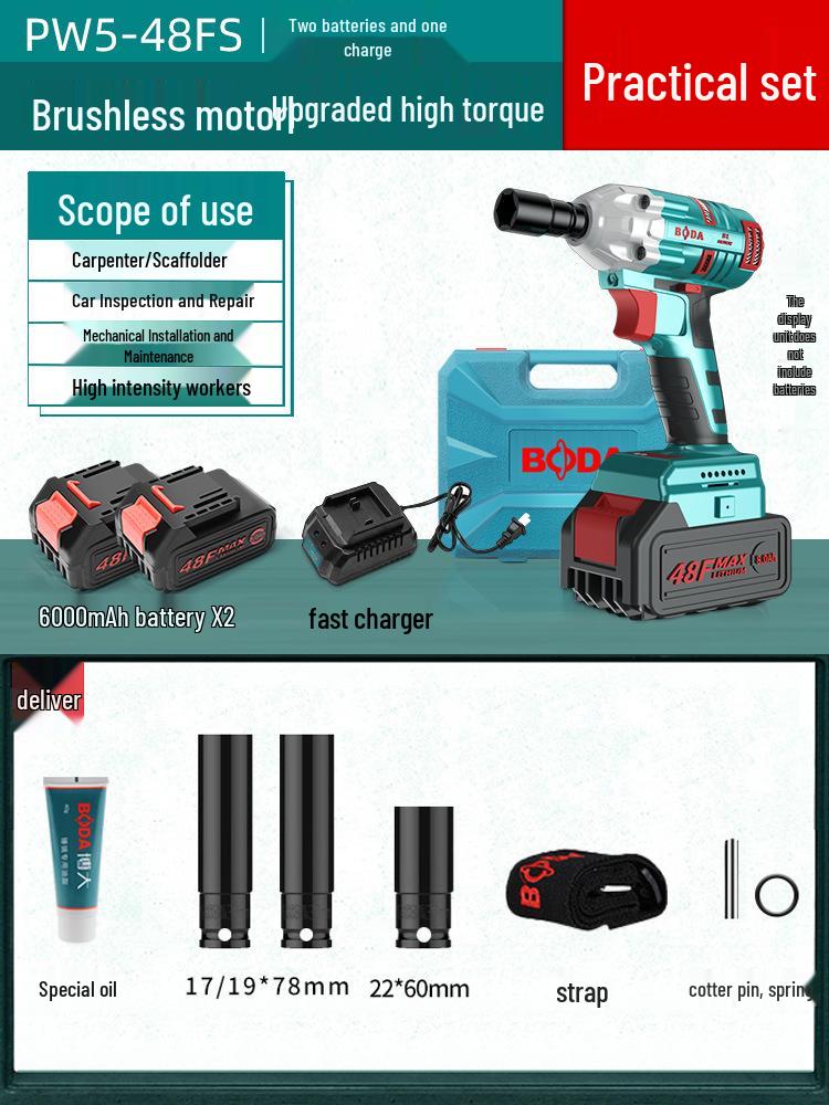 

Акумуляторний безщітковий ударний гайковерт Boda з високим крутним моментом та літієвою батареєю