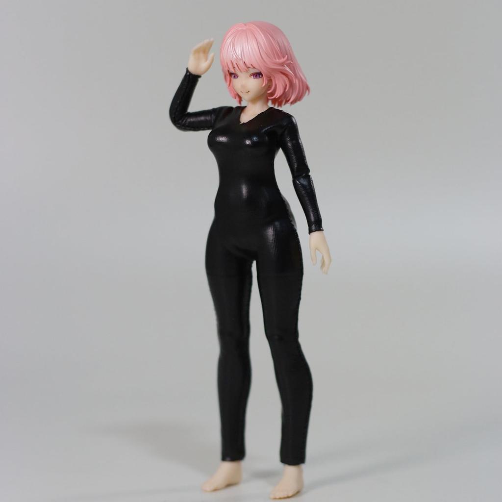 [TOYBARJAPAN] DMTOYS Spy Leather Onesie Suit for 112 Scale Action Figures (SHF Girl, etc.) (Body, head, and shoes not included)
