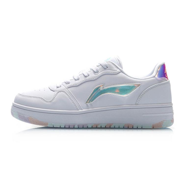 

New LiNing Color Label Slip-Resistant Cushioning Wear-Resistant Low-Top Sports Casual Shoes Women s White Green AGCP362-2 37.5