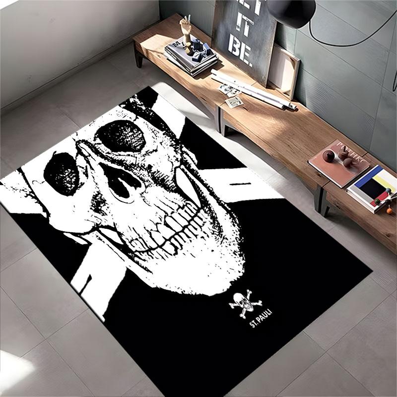 Totenkopf und gekreuzte Knochen St. Pauli geeignet als rutschfeste Matte für das Wohnzimmer- oder Schlafzimmer-Sofa
