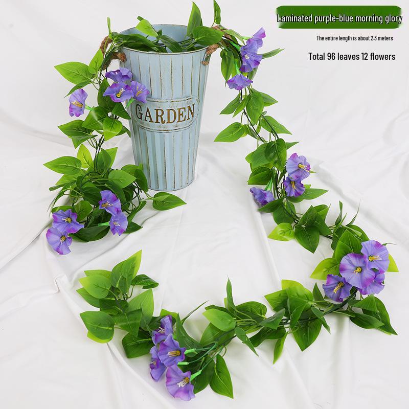 Artificial Rose Vine Ceiling Decor with Rattan for Living Room and AC Pipe Cover