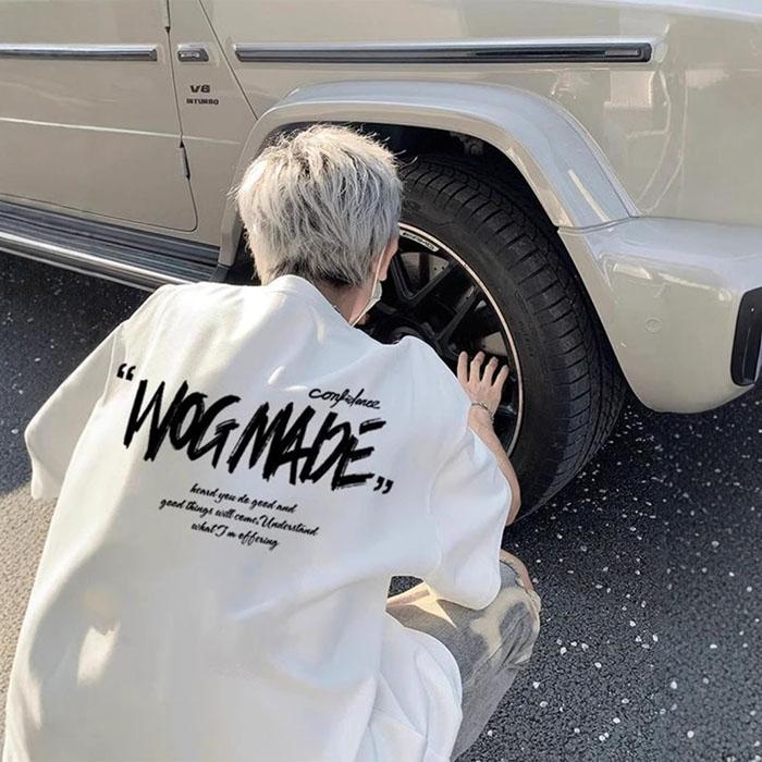 Men Summer Casual Loose Oversize Short Sleeve O Neck Letter Printed Pullover Cotton T Shirt Top