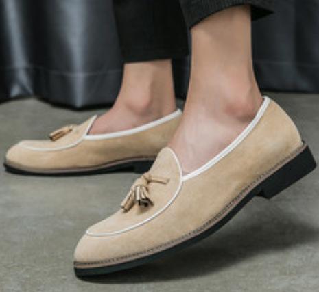 Spring fashion men's shoes retro large size casual flow slip-on green leather shoes