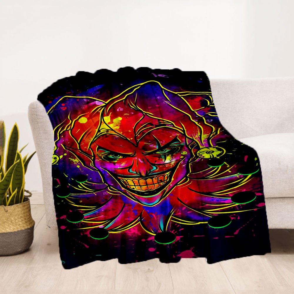 "Joker Neon Art Phone Case Cover"Blanket Flannel Throw Blanket for Sofa, Bed, Travel, Camping, Office