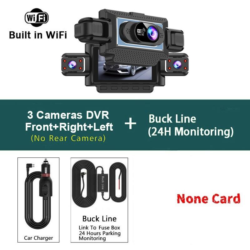 4-Channel 360° Dash Cam for Cars – WiFi APP, 1080P, 4 Camera Lenses, Rear View, Video DVR