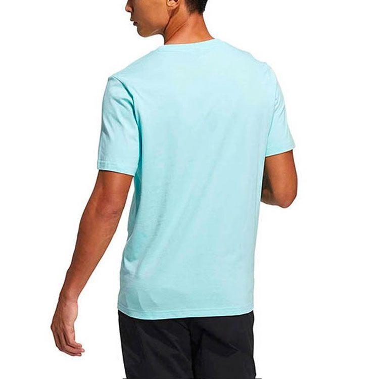 Adidas T Shirts Men's Blue Crew Neck Moderate Straight Fit HE9948