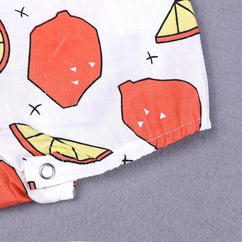 KIDDIEZOOM Summer Infant Toddler Newborn Baby Girls Lemon Printed Short Sleeve Bodysuit Casual Baby Boy Jumpsuit Clothes