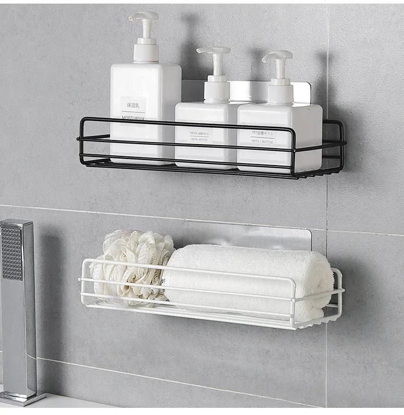 Minimalist Style Home Bathroom Storage Rack Multifu Bathroom Wall Punching Free Storage Rack Toiletries Organizer Shelves