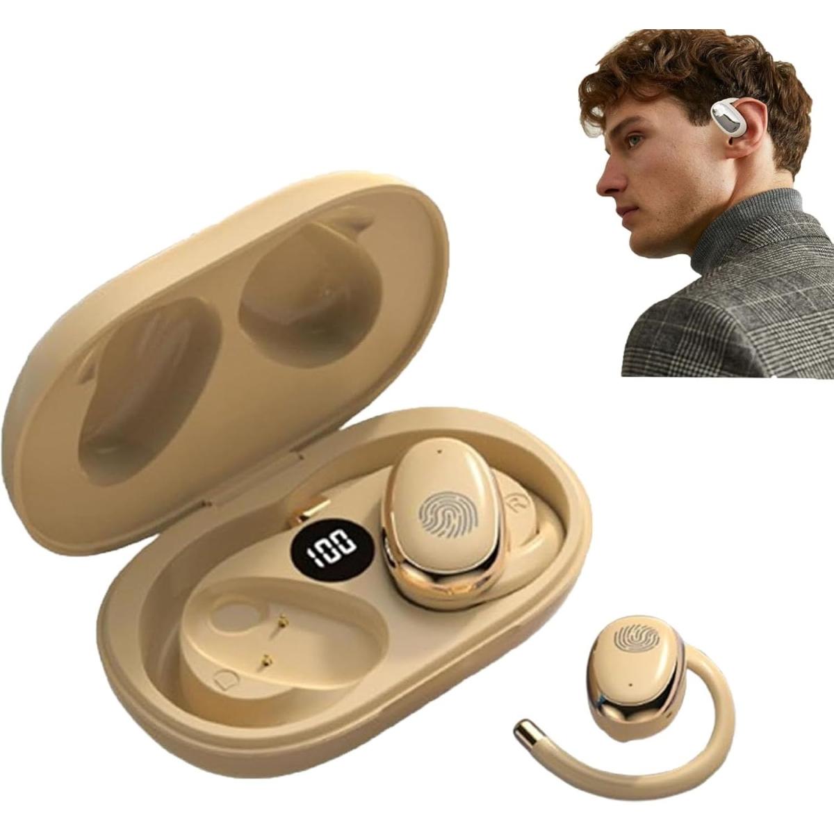 

Спортивные подвесные наушники Bluetooth 5.4 Ipx5 водонепроницаемые наушники беспроводные наушники для спорта бега тренировки бежевый