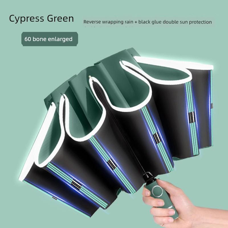 Umbrella with Enlarged Canopy, Thickened and Reinforced, Uv-Resistant, Compact and Portable, Dual-Use for Women and Men, Fully Automatic Sunshade