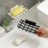 Imitation Rattan Woven Soap Box Wall-mounted Non-perforated Storage Rack Bathroom and Toilet Draining Soap Box
