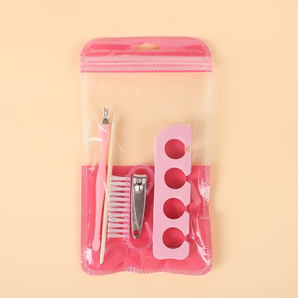 Portable PVC Cuticle Scraper & Nail Clipper Set - Nail Art Tool Kit