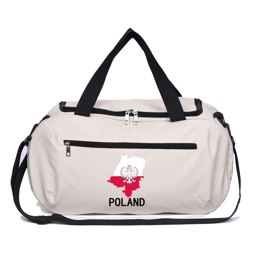 Dry Wet Separation Bags Multifunctional Fitness Training Bag Poland Flag Printed Wear-resistant Pockets Yoga Gym Basketball Bag