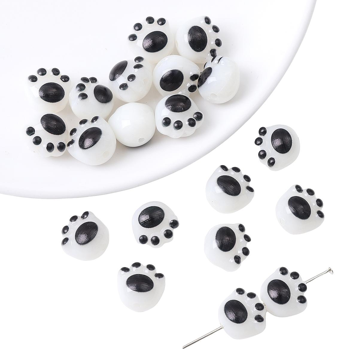 

10 шт./пакет акриловые бусины в виде кошачьей лапы для изготовления ювелирных изделий DIY браслет серьги очарование украшения 12*11mm 10pcs