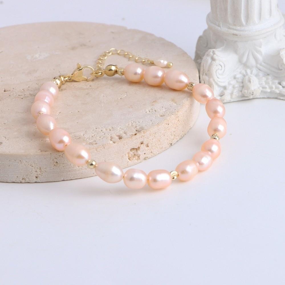 Baroque Pearls Freshwater Pearl Bracelets Adjustable Chain Beaded Strand Bracelets Women