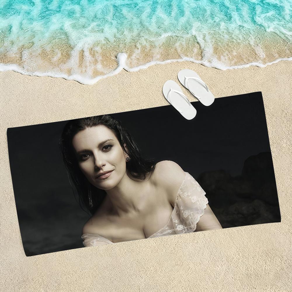 Sängerin L-Laura Pausini YO CANTO 2 Strandtuch Für Strände Yoga-Studios Fitnessstudios Heiße Quellen Schwimmbäder Und Picknicks STJ40x70CM beige