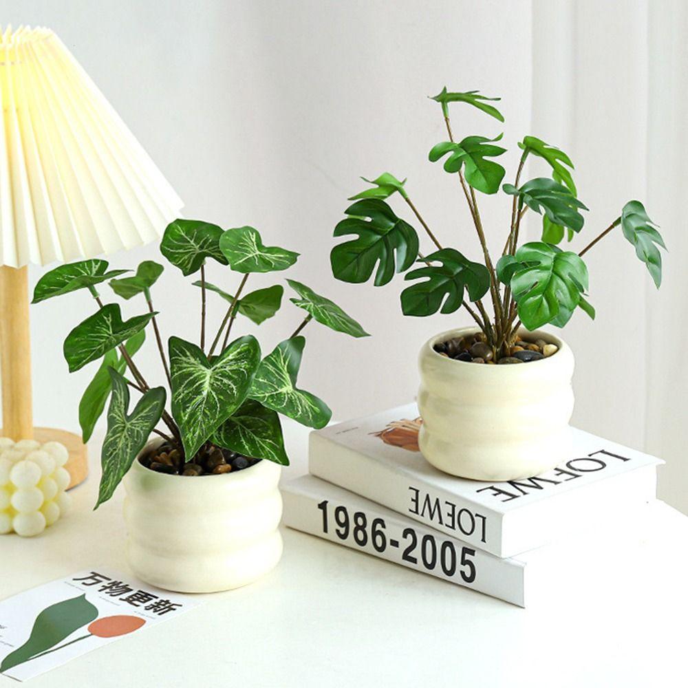 Elegant Simulation Green Plant Bonsai Evergreen Artificial Fern Leaves  Wedding Party