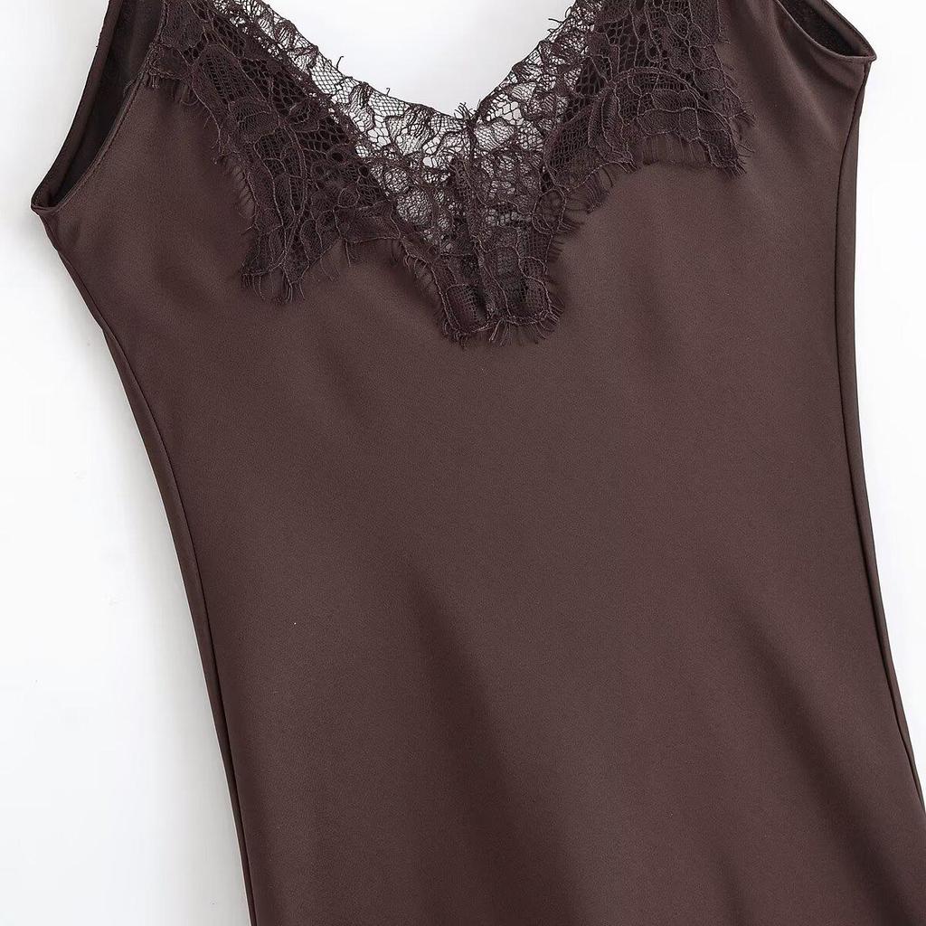 European Style Women's Lace Camisole Dress - Autumn 2025 Collection