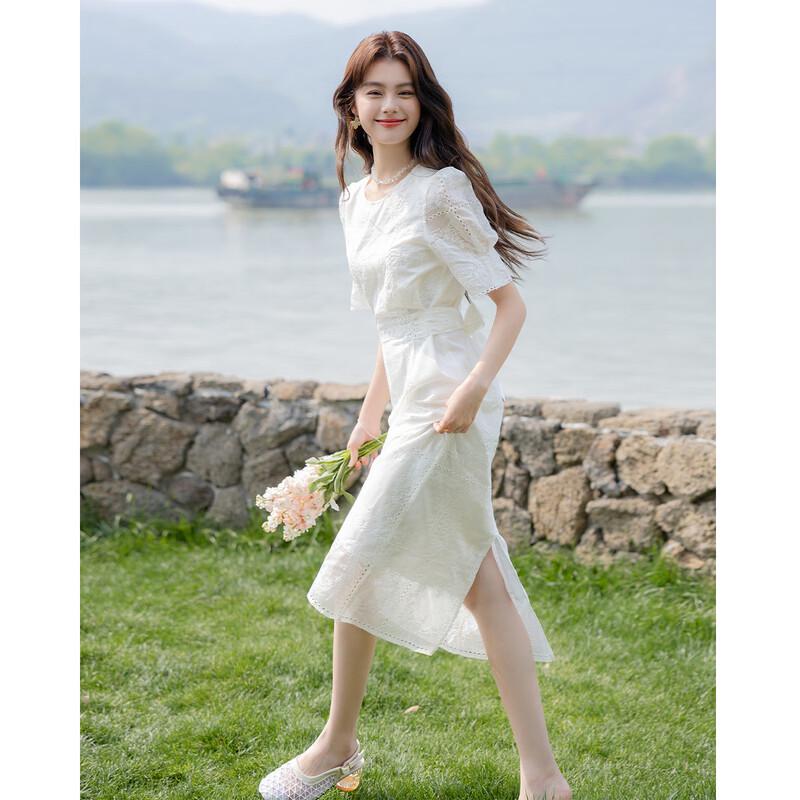 Mocana Women s French Embroidered Midi Dress XL