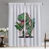 Little Dinosaur Blackout Curtain for Room 2 Panel Anti-mosquito Curtains for Camera Partition Halloween Decoration Shades Living
