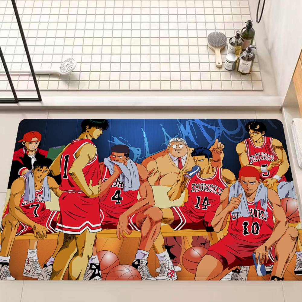 Basketball Anime S-Slam D-Dunk Bathroom Mat Kids Room Bedroom Decoration Balcony Anti-Slip Doormat Living Room Welcome Rug
