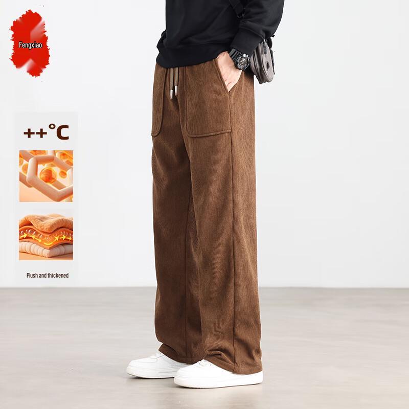 

Men s Corduroy Straight Wide-Leg Casual Pants 3XL