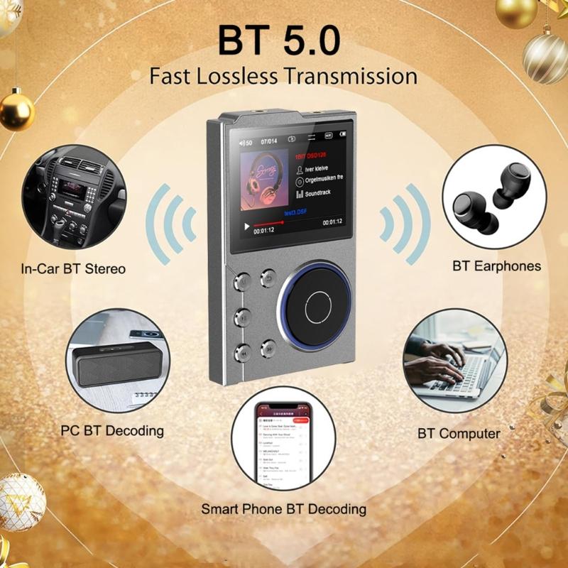 HiFi MP3 Player Bluetooth-compatible 5.3 Lossless Sound Player USB Chrging Digital Music Player Portable Sound Player