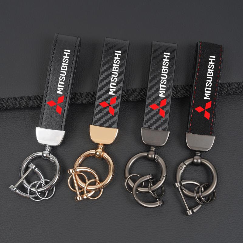 Cxgpwl1 Leather Car Keychain Car Keyrings Auto Accessories For Mitsubishi Eclipse Lancer Outlander Pajero ASX Colt I200 Delica Triton Ex