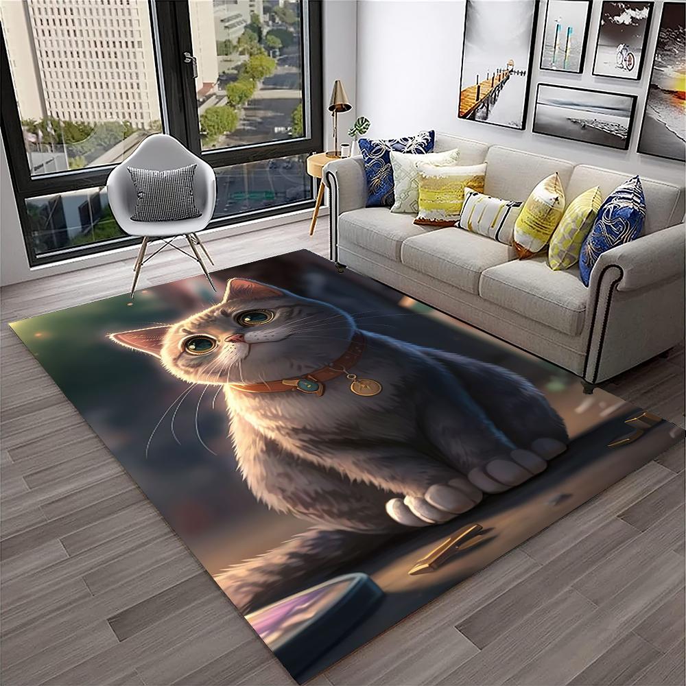 Schattige lapjeskat, Garfield-kat, Pers, Ragdoll Cartoon Tapijt Vloerkleed voor Huis Woonkamer Slaapkamer Bank Deurmat Decor, kind Antislip