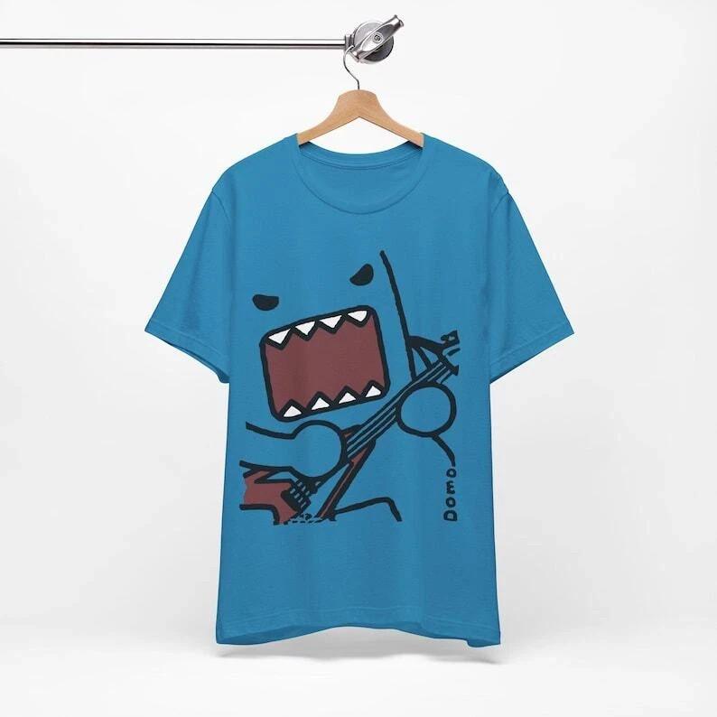 Emo Scene y2k Fashion Tshirt - Unisex Electric Guitar Domo Kun Tee - 2000 s XXXL