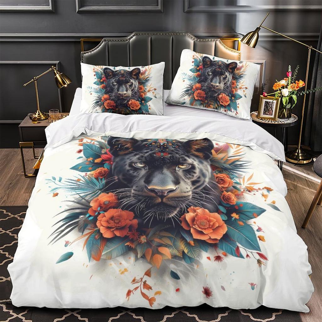 3D Lightweight and Soft Animal Bedding Set, Single Bed, Double Bed, Duvet Cover, Pillowcase, 2/3pcs, Men's Teens, Full Size Cover, Birthday Gift