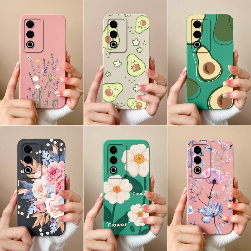 Case For OPPO Narzo 70 Pro Realme P1 Pro A3 Pro Funny Avocado Pattern Covers Screen Protector Liquid Silicone Painted Anti Drop Shell Housing For OPPO