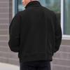 Autumn Winter Men's Plush Velvet Solid Long Sleeve Half Zip Polo Stand Collar Top