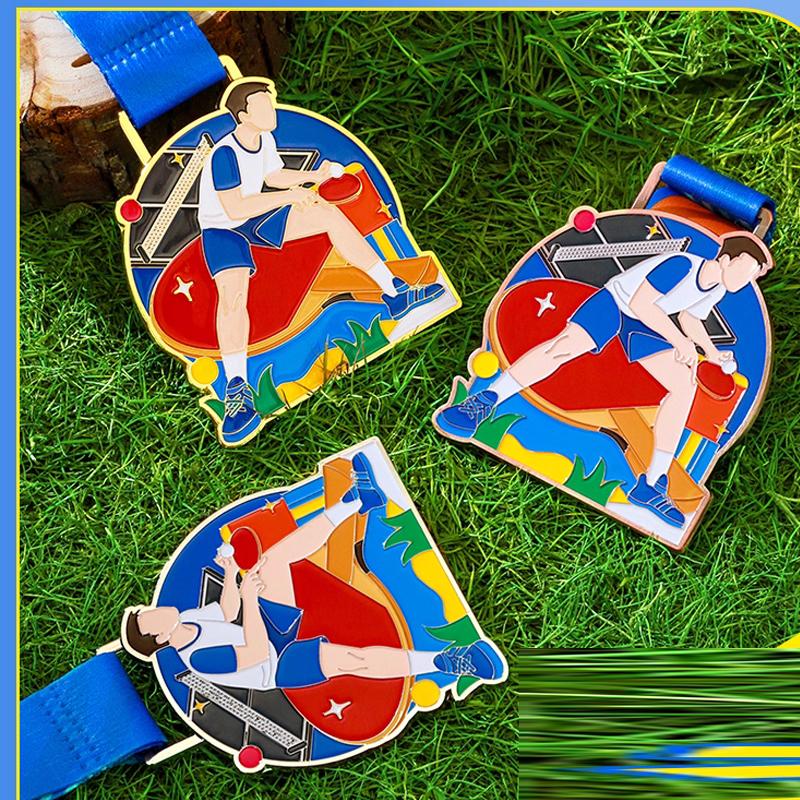 Customization Sports Metal Medal, Gold, Silver, Copper, Student Competition Souvenirs Awards, Hanging Around the Neck Decor, 2Pc