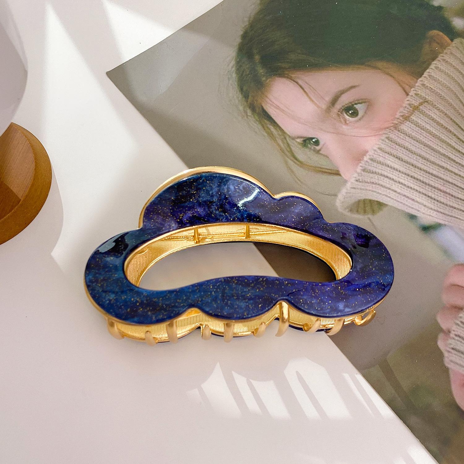 

Качественные акриловые очень большие заколки-крабы для волос элегантных цветов для стильных женщин Lace Dark Purple