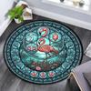 Flamingo Glass Scene Round Area Rug Under Office Chairs Bedroom Living Room Home Decor