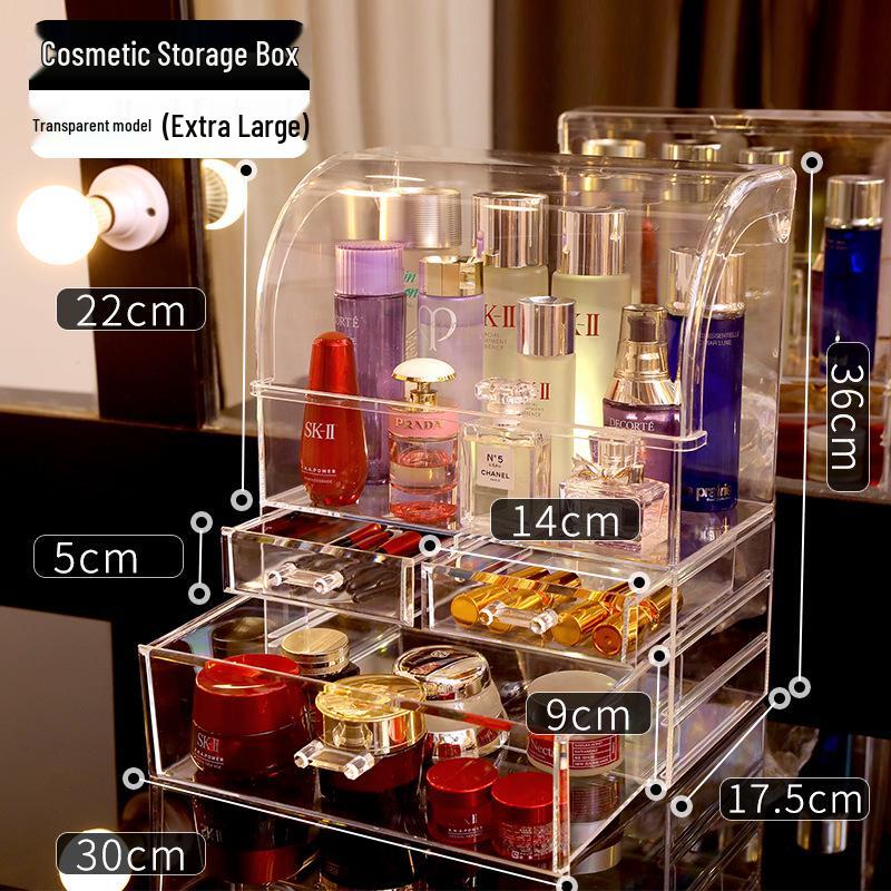 Acrylic Desktop Makeup Storage Drawer - Transparent Dustproof Cabinet