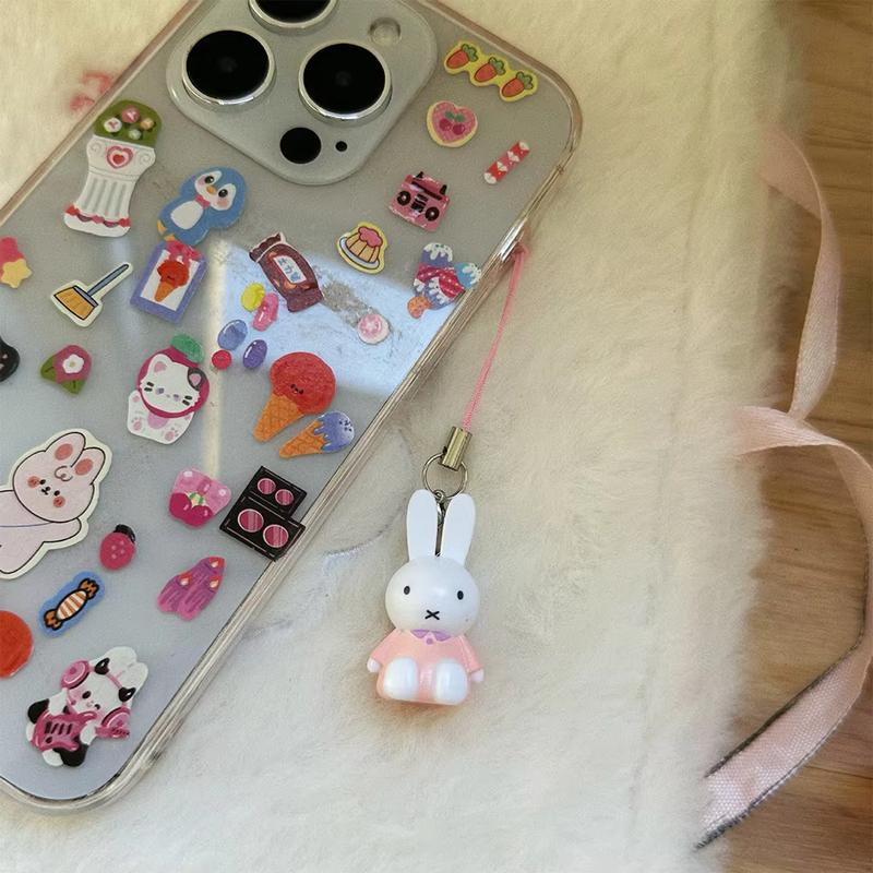 Kawaii Miffy Mobile Phone Chain KeyChain Cartoon Cute Backpack Pendant Ornaments Toy Gift