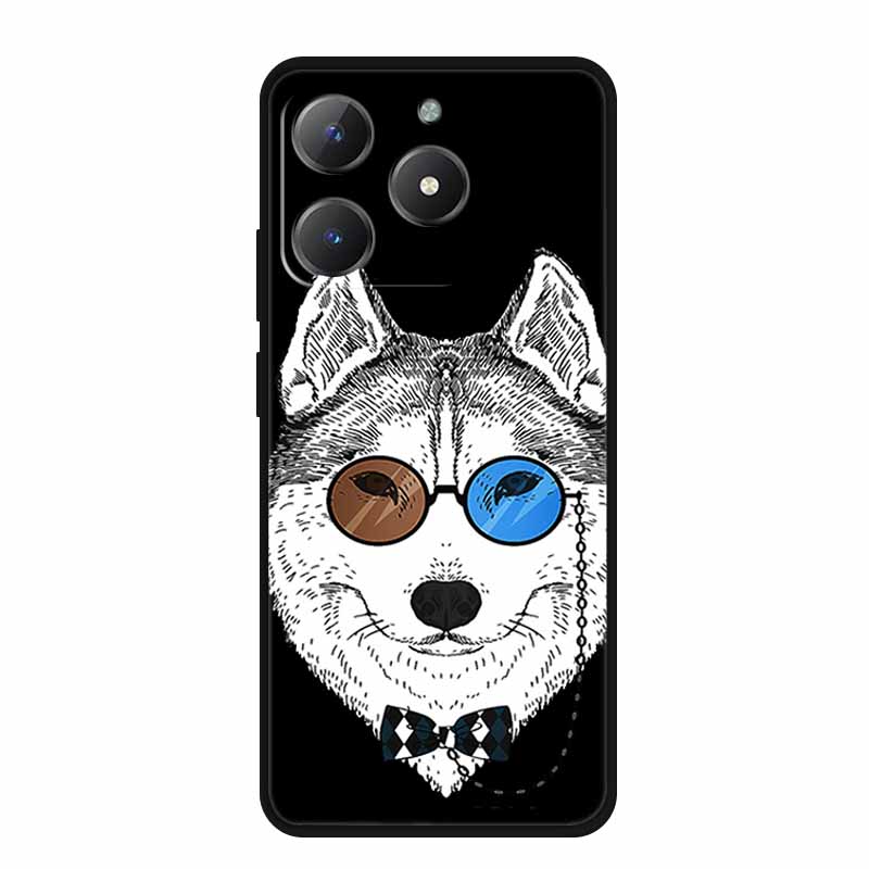 Black Silicone Case For Realme Narzo N61 Case N 61 Funda Cartoon Cat Soft Back Cover For Realme Note 60 Phone Case Shells Coque