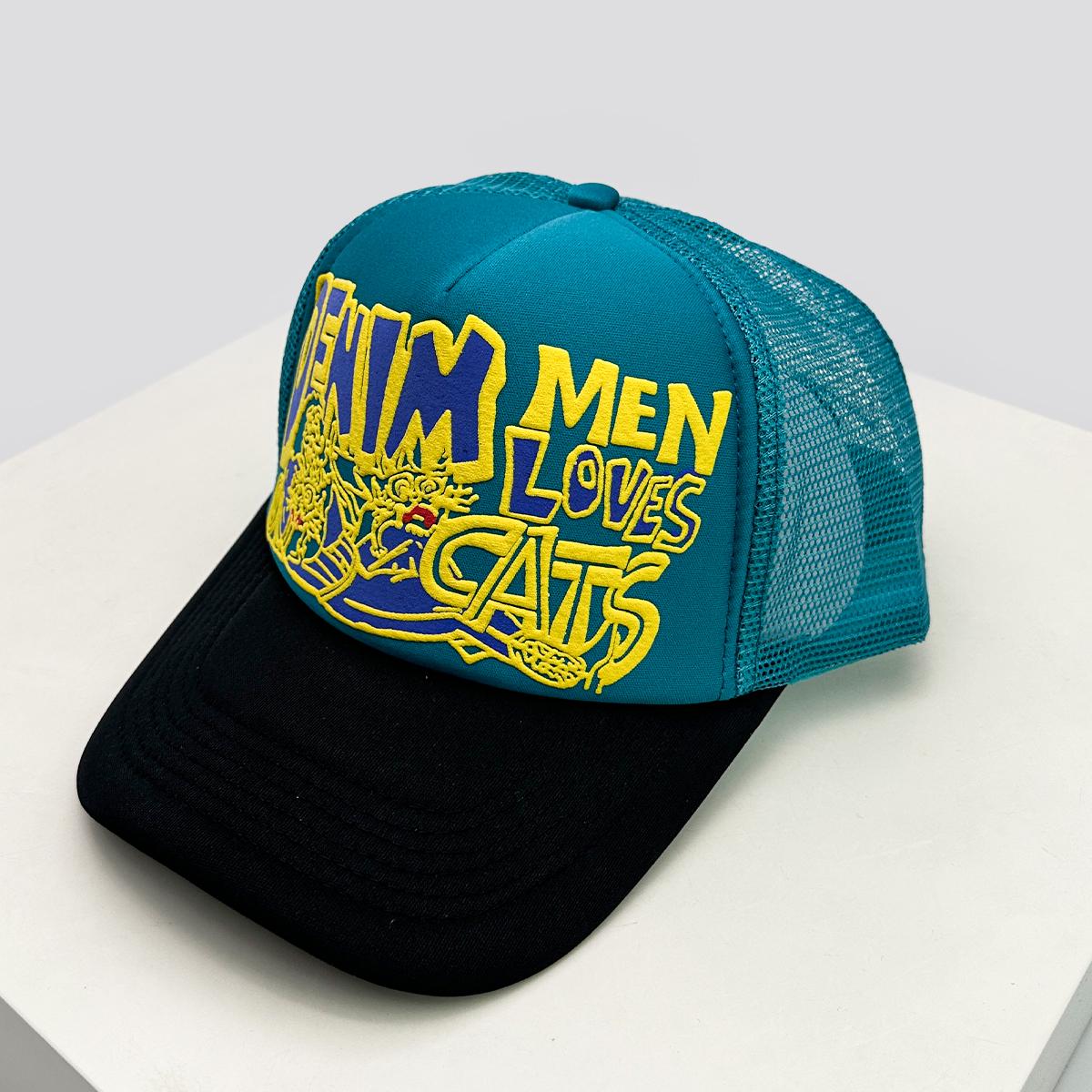

New Unisex 3D Printed Colored Letter Personal Baseball Hats Sunshade Hip Hop Breathable Color Block Trucker Caps Mesh Versatile 52-60cm