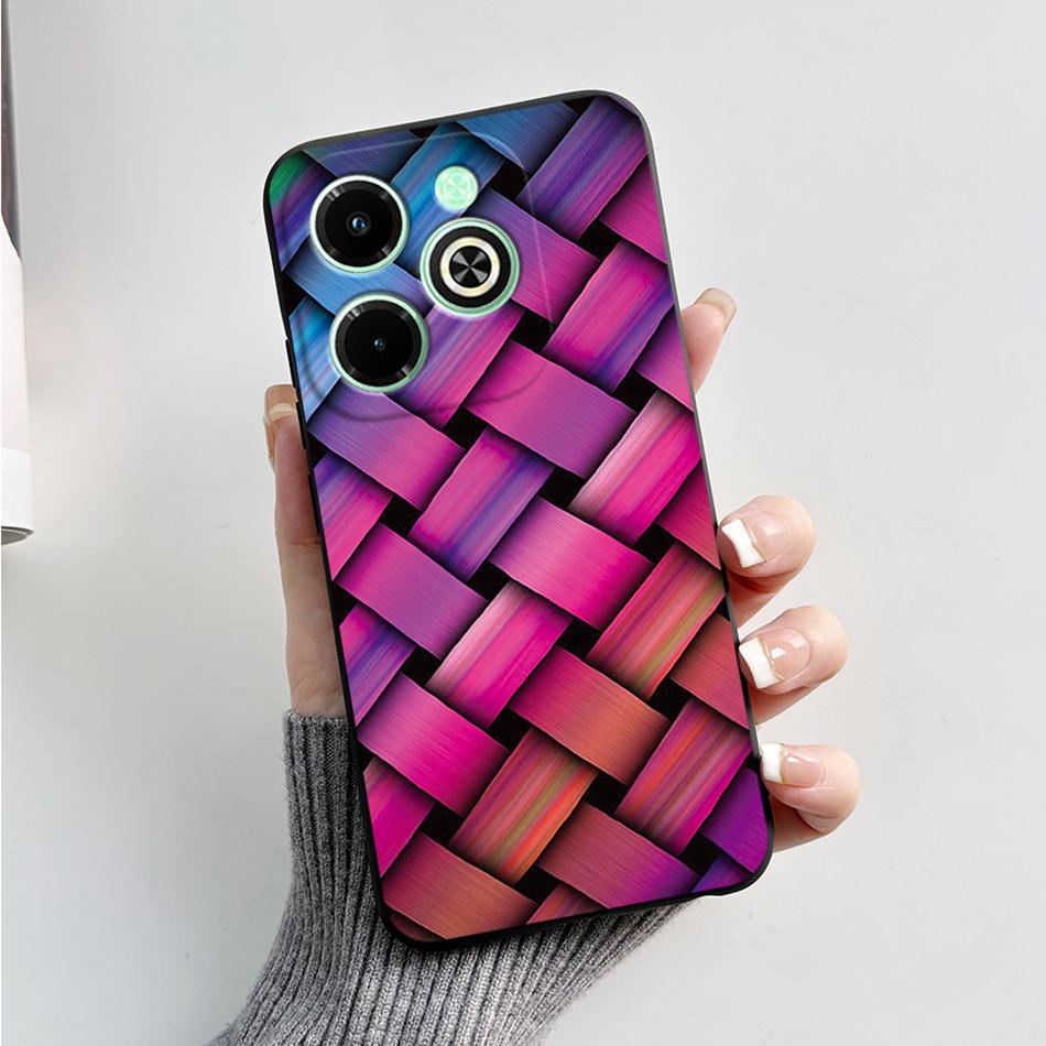 For Infinix Hot 40i Case Hot40i Fashion Marble Black Silicone Soft Phone Case For Infinix Hot 40i 40 i X6528B Back Cover Fundas