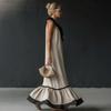 Women's Summer Halter Maxi Dress Ruffle Trim Sleeveless Flowy Long Dress Casual Beach Vacation Sundress
