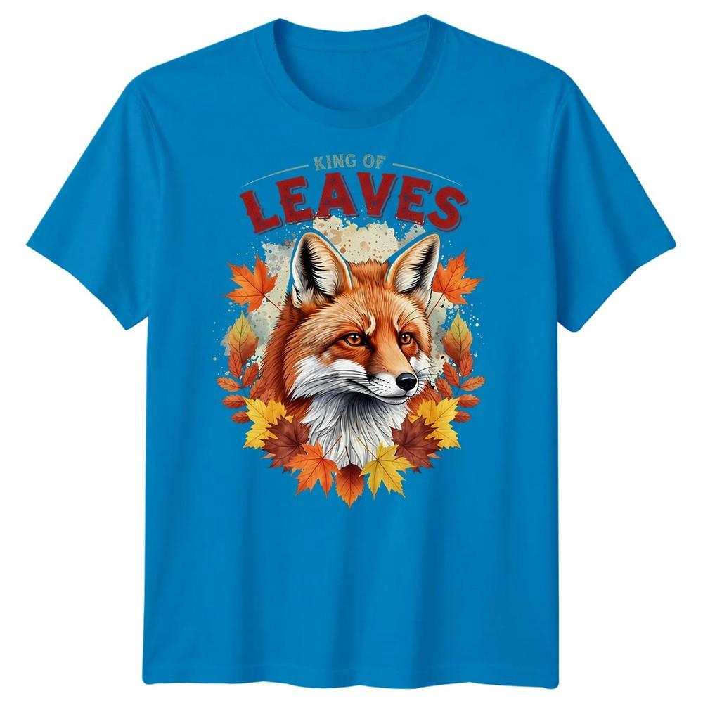 Re delle Foglie Volpe Foglie d'Autunno Stagioni T-Shirt Grafica Unisex