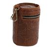 Bank Bucket Retro Carved Pattern Cylinder Portable Leather Zippered   Bank